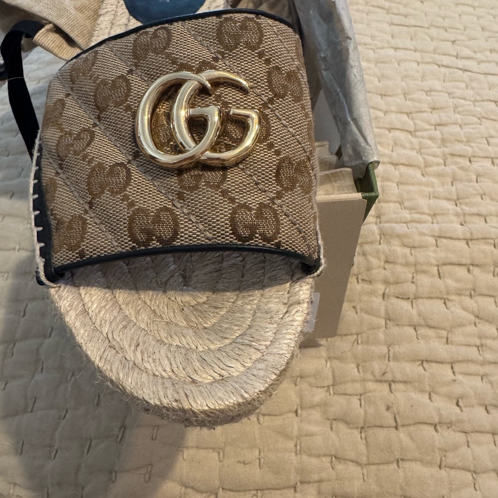 Gucci Mane Brown and Gold Women's slides